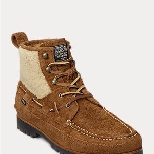 Mens Polo bear Ranger Mid Suede & Faux-Shearling Boot